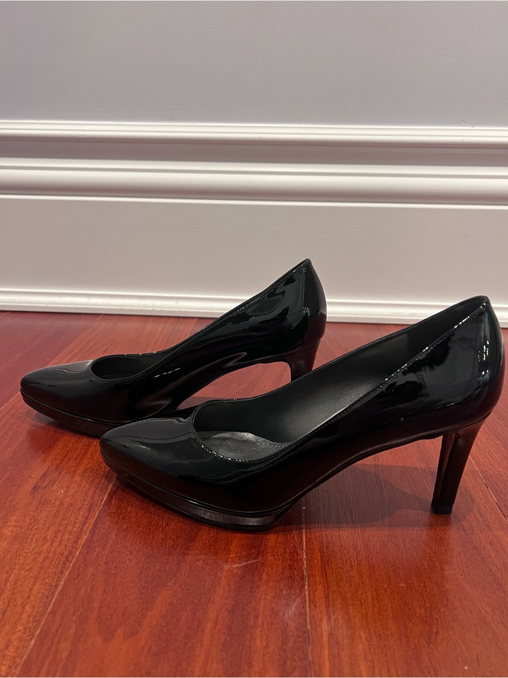 Stuart Weitzman Black Patent Leather Platform Pumps - Size 6.5M